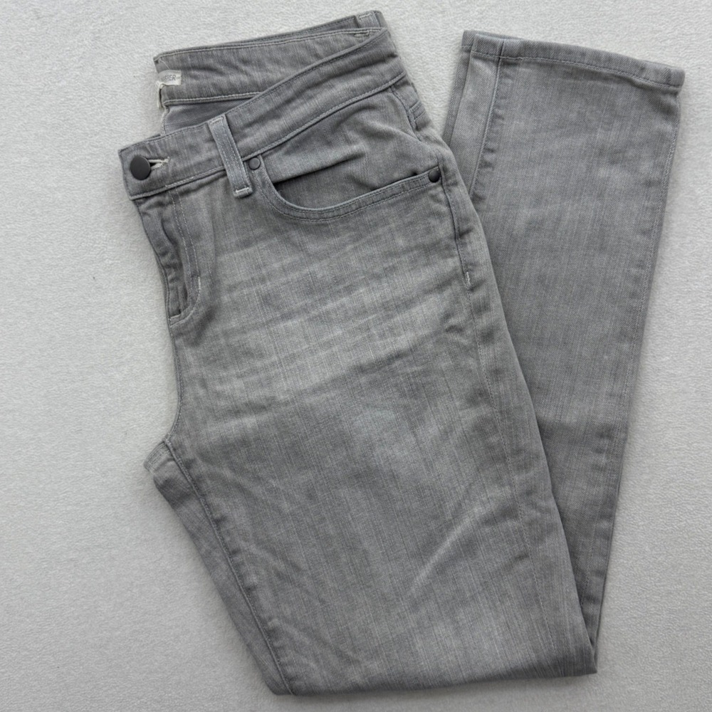 Eileen Fisher Gray Denim Straight Leg Jeans Women Size 4 Organic‎ Cotton Spandex